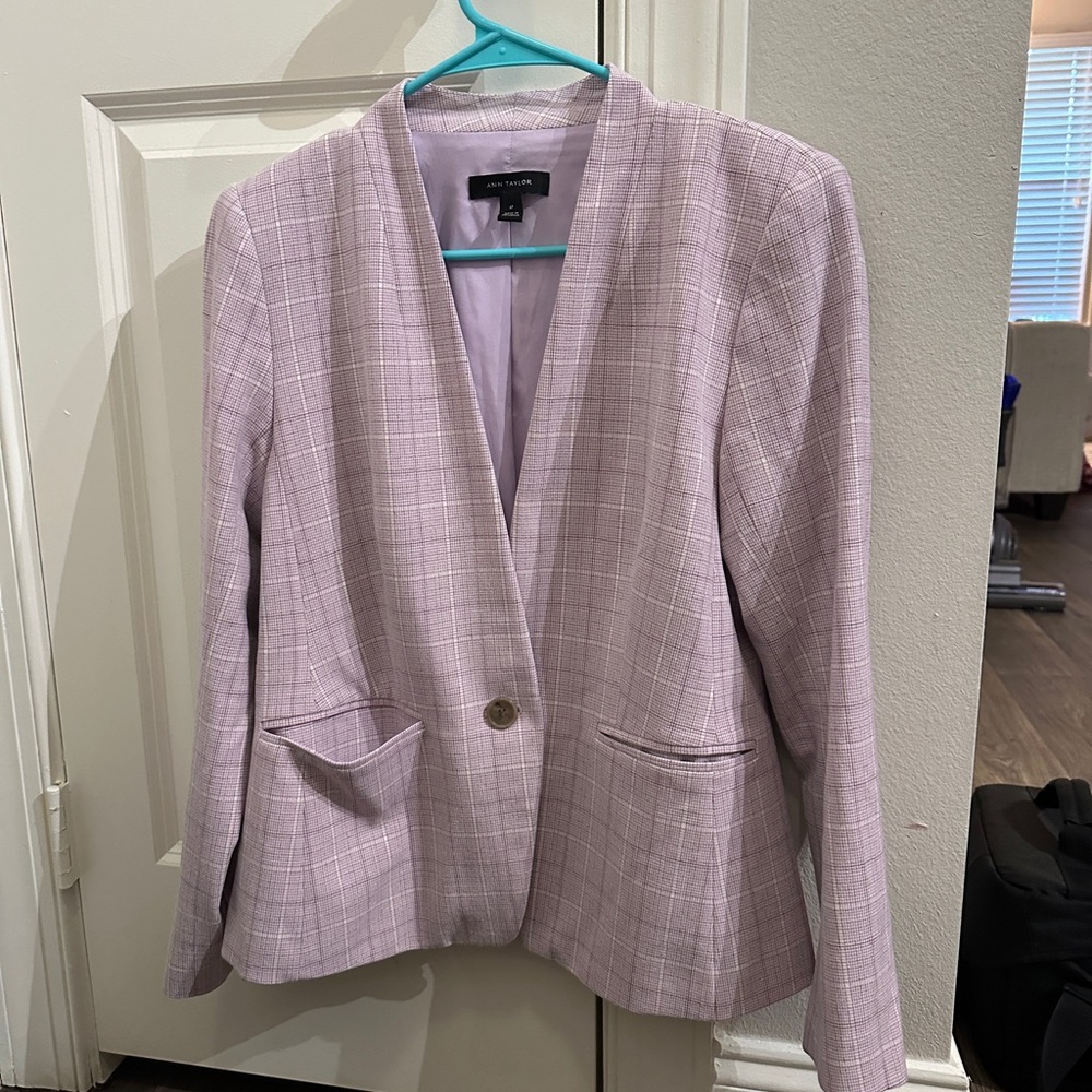 Ann Taylor Women's Cutaway Plaid Blazer